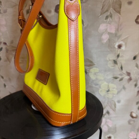 Dooney & Bourke, Small Leather Pebble Grain Hobo - Bright Yellow - Picture 11 of 16